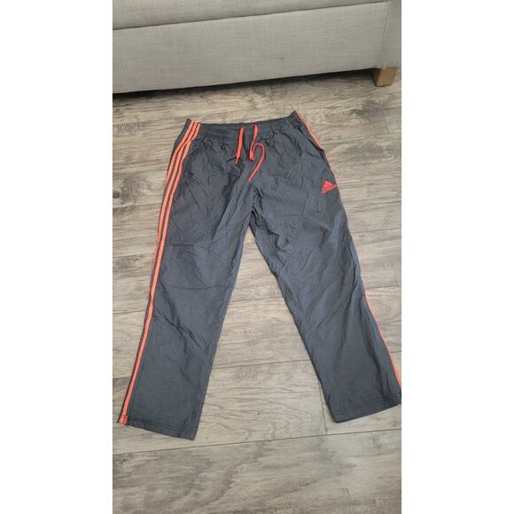Adidas Men’s Climalite Track Pants 2XL Gray with Orange 3-Stripes Athletic... - Picture 1 of 6